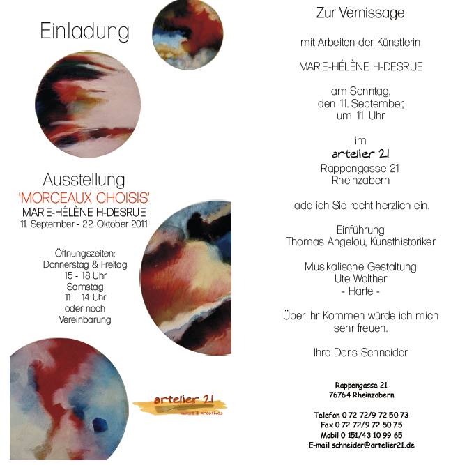 Ausstellung Morceaux Choisis